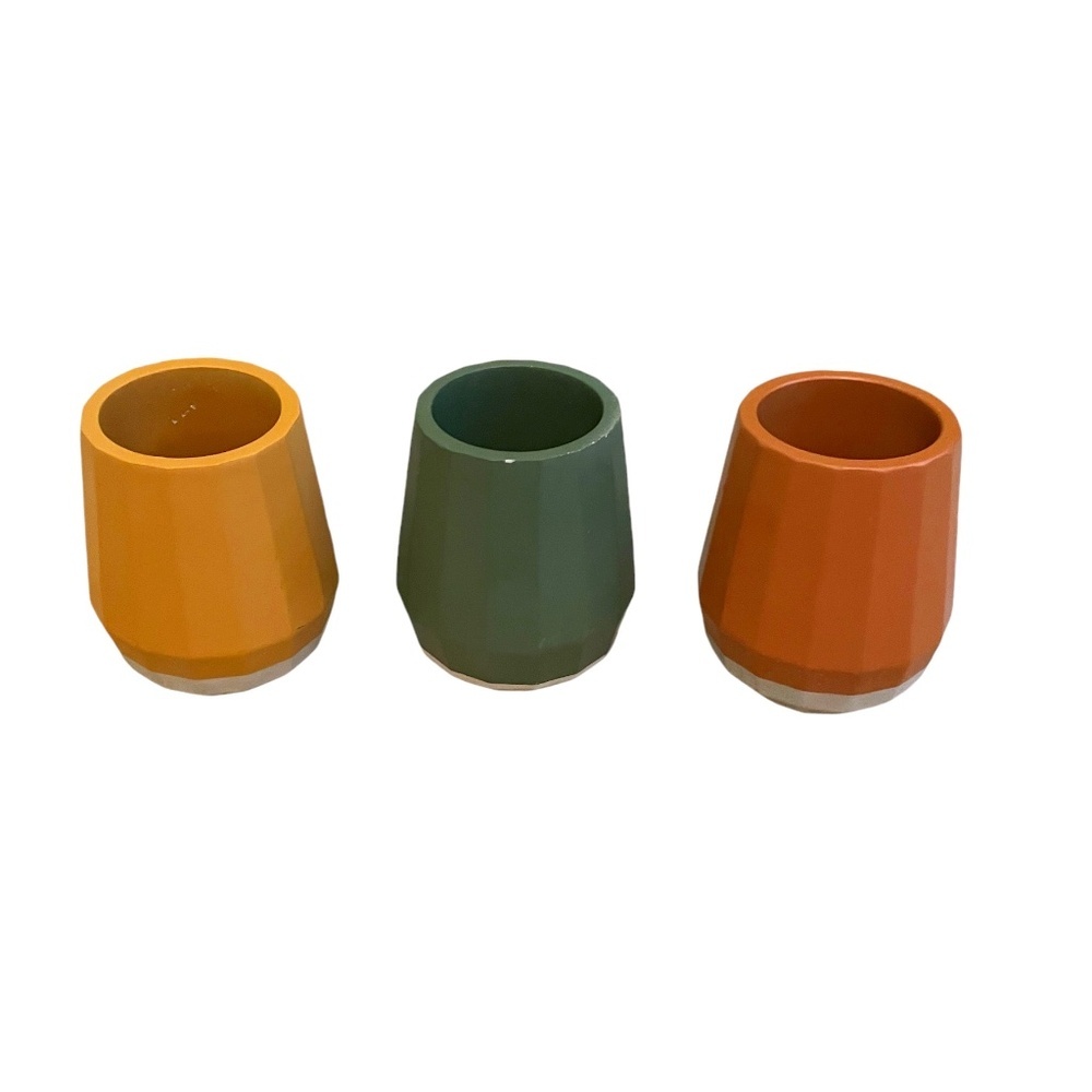 Set Of 3 Urban Wick Cement Candle Holder By Anthropologie